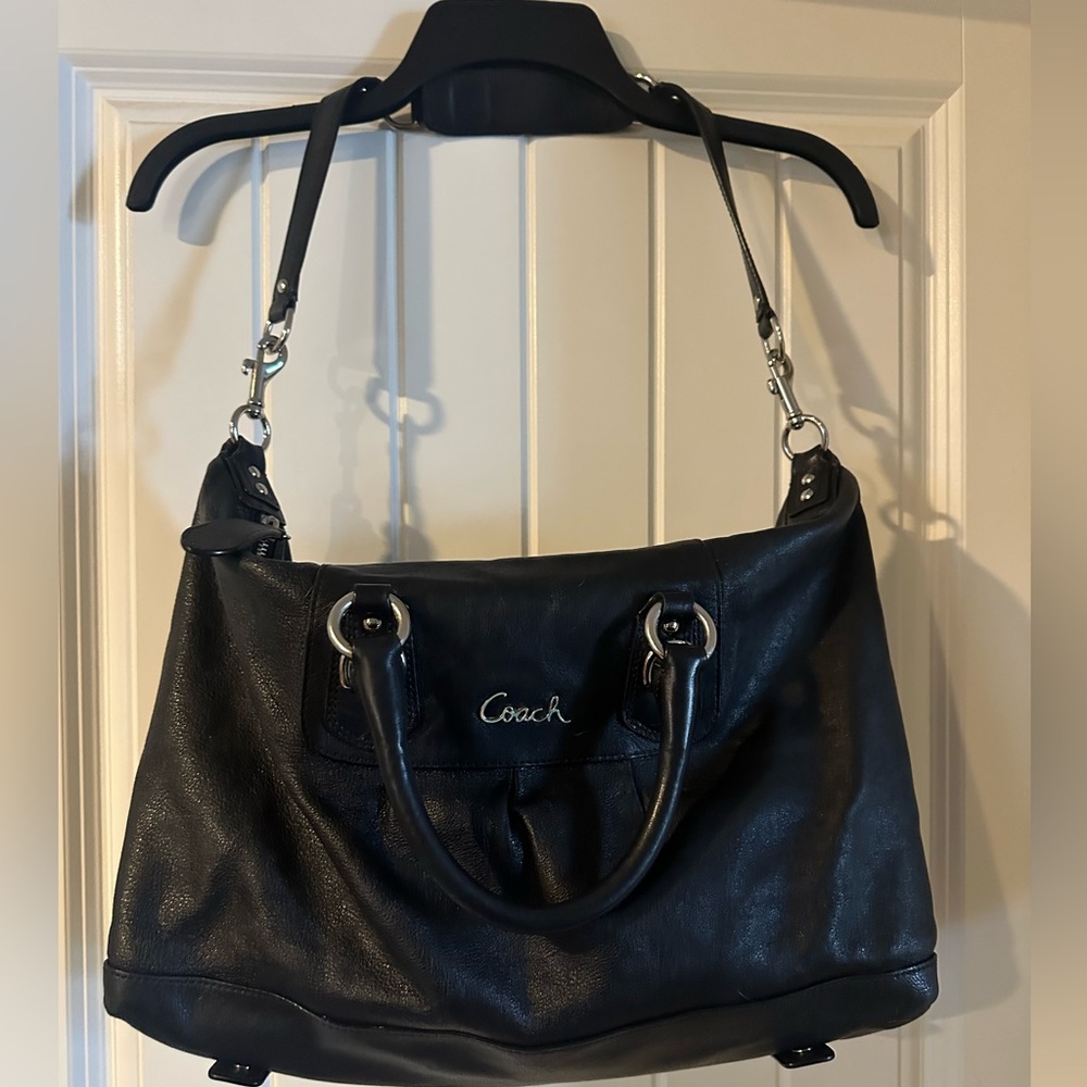 Coach leather Ashley black satchel